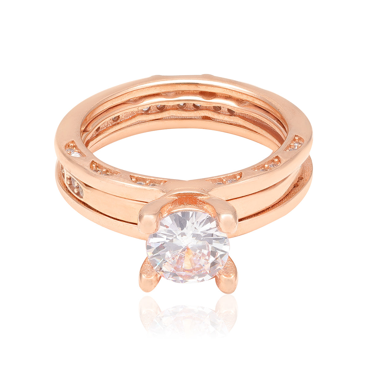 Rose Gold Luminescence Solitaire 925 Ring 
