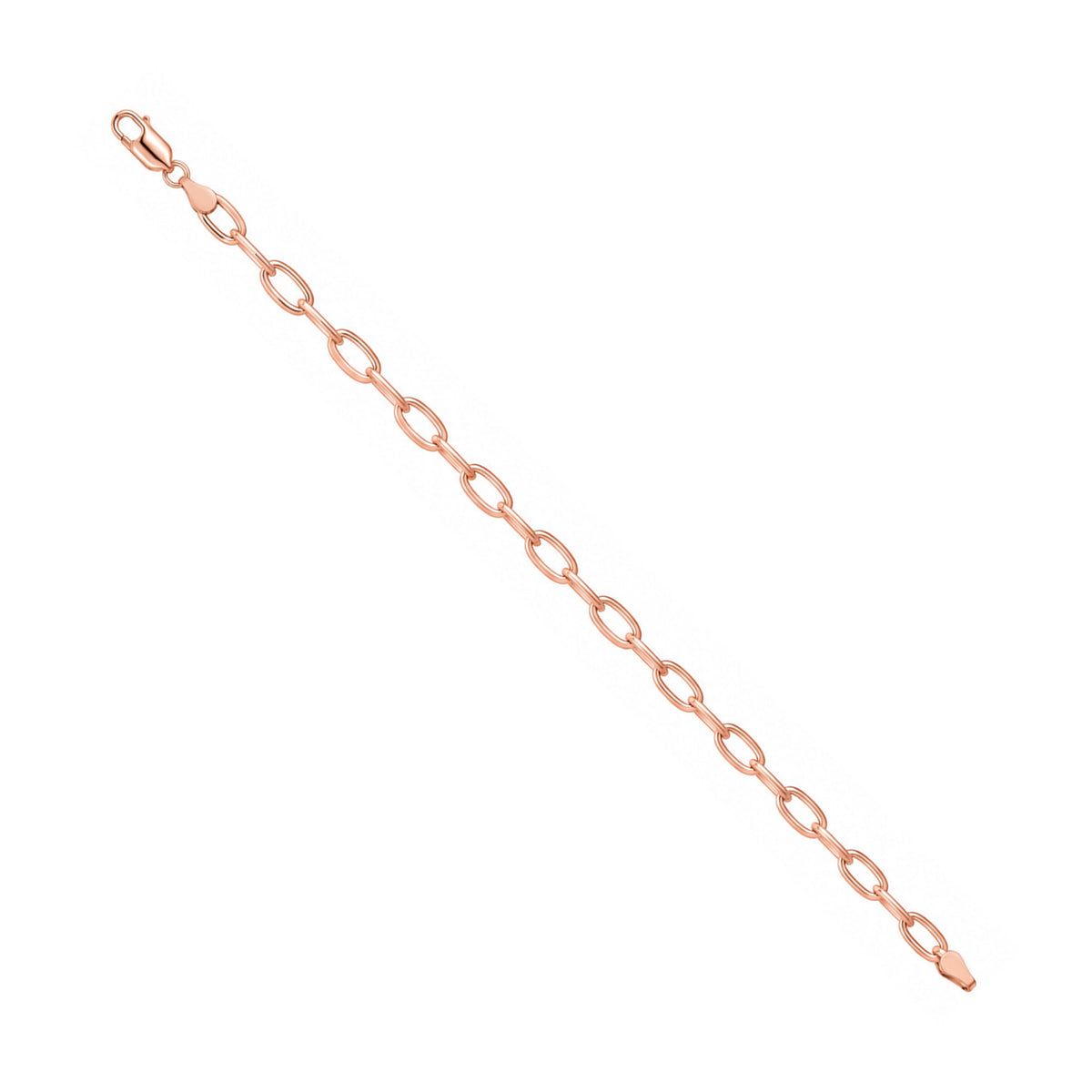 Rose Gold Oval Link Sterling Silver Bracelet