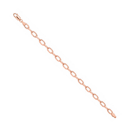 Rose Gold Oval Link Sterling Silver Bracelet