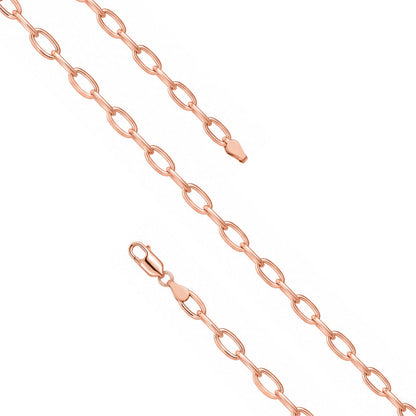 Rose Gold Oval Link Sterling Silver Bracelet