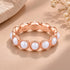 Rose Gold Pearl Eternity Sterling Silver Ring