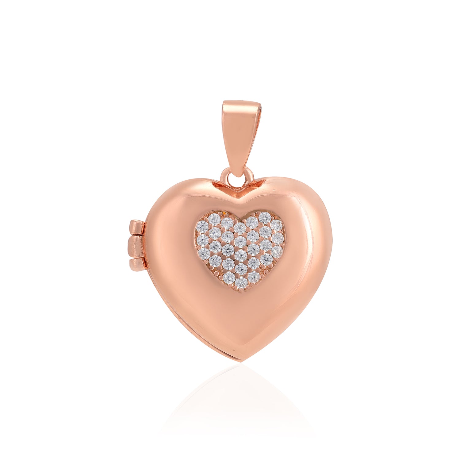 Rose Gold Plated 925 Delicate Stone Locket Pendants 
