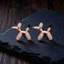 Rose Gold Puppy Pop Crystal Contemporary Designer Earrings