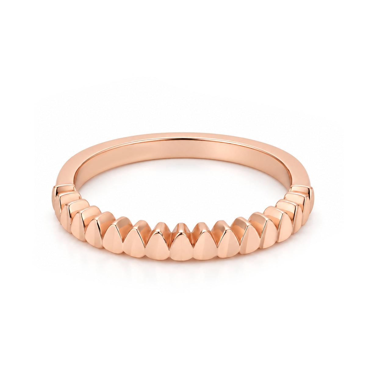Rose Gold Spiked Pyramid Sterling Silver Ring