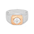 Rose Hex Halo Silver Ring