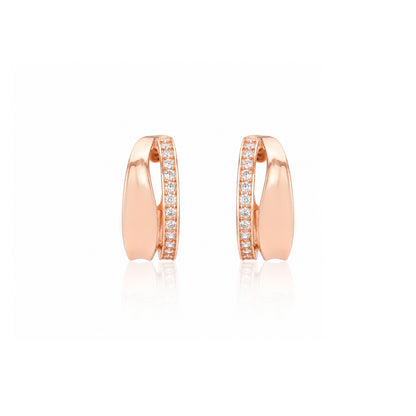 Rosé Radiance 925 Sterling Silver Crystal Hoop Earrings