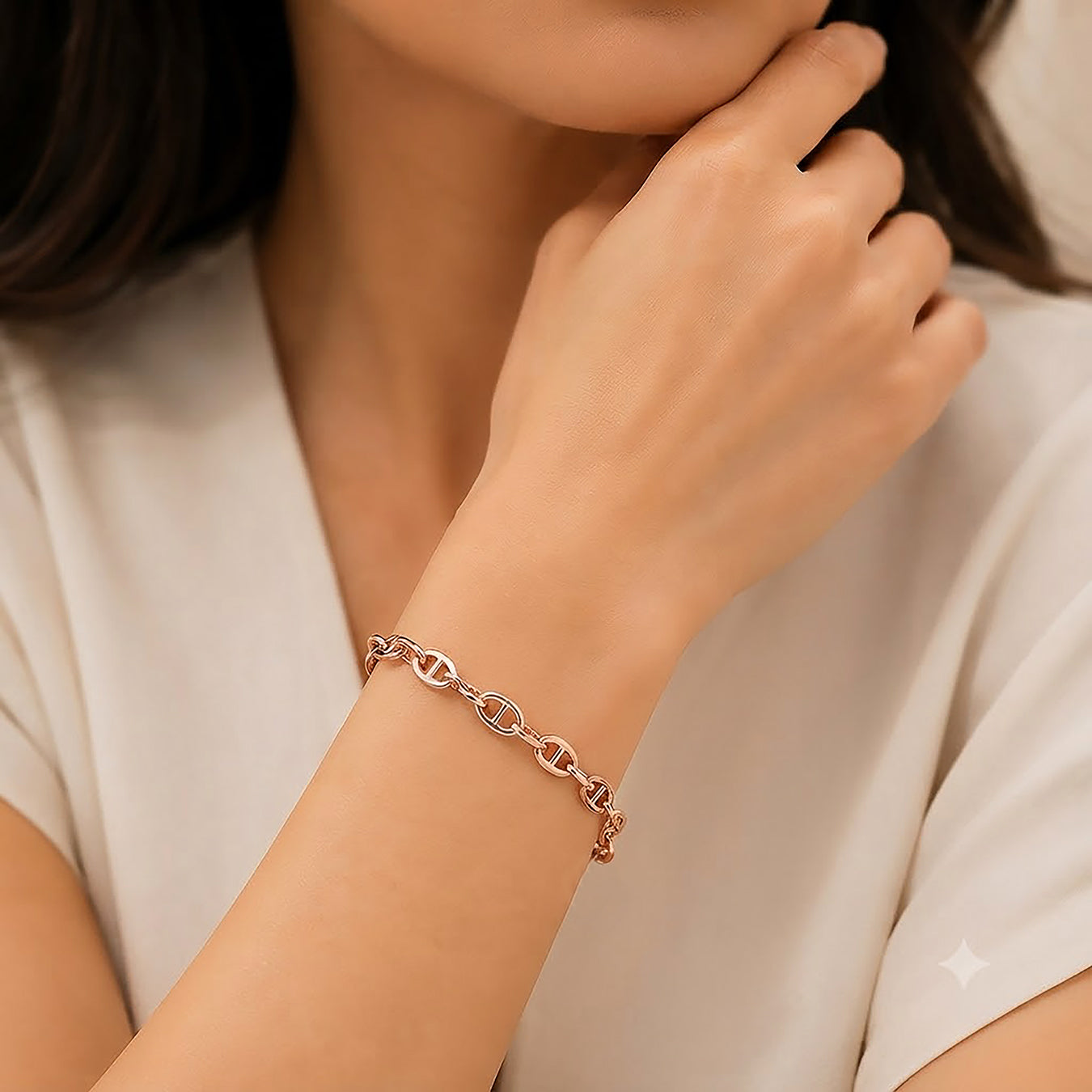 Roselle Rose Gold Mariner Link Bracelet