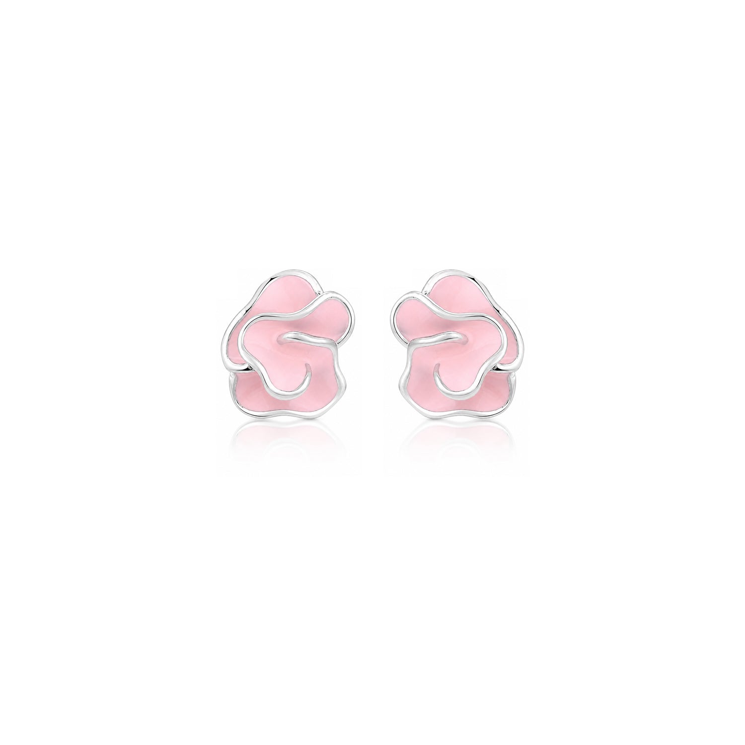 Rosy Blossom Grace 925 Sterling Silver Stud Earrings