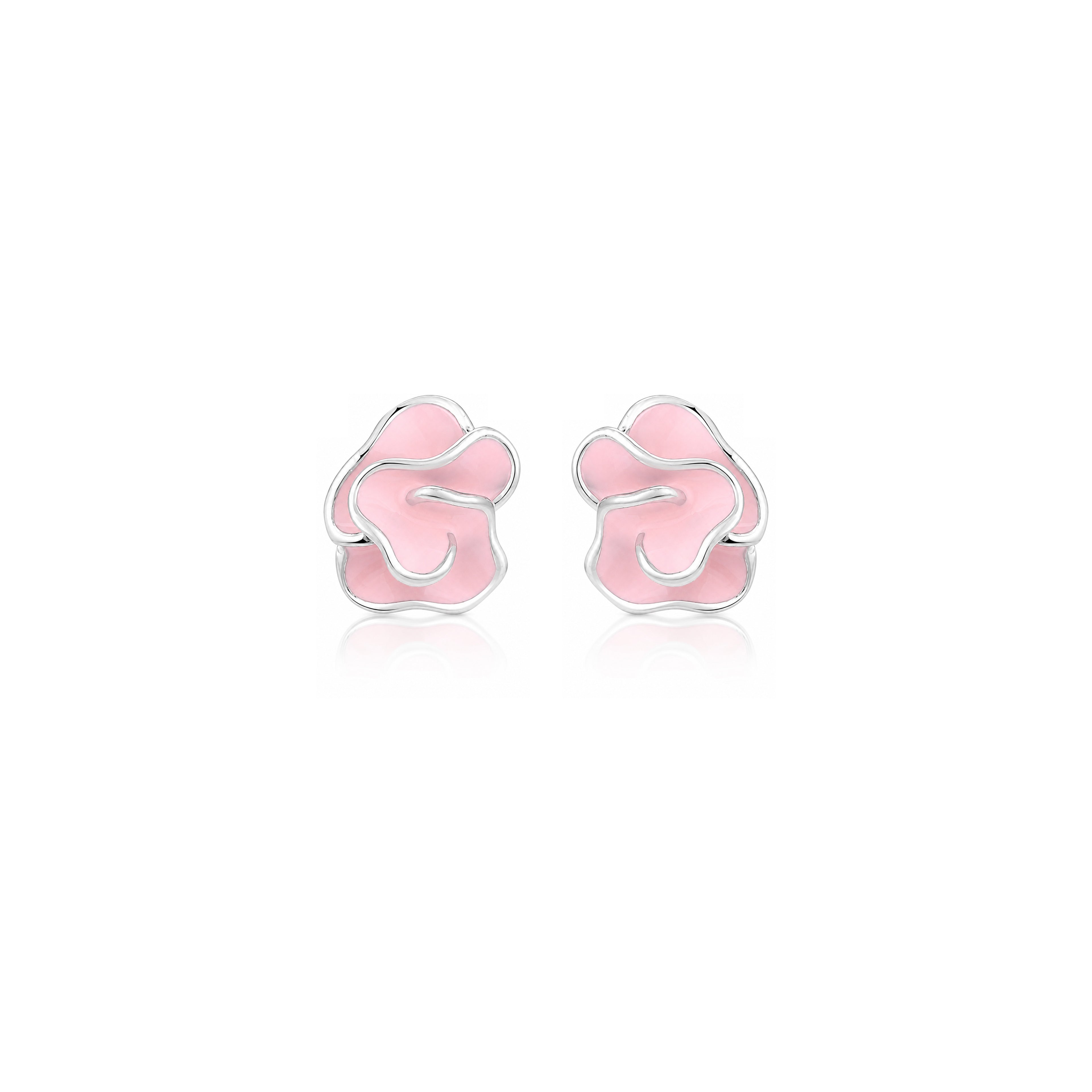 Rosy Blossom Grace 925 Sterling Silver Stud Earrings