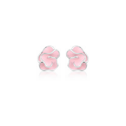 Rosy Blossom Grace 925 Sterling Silver Stud Earrings
