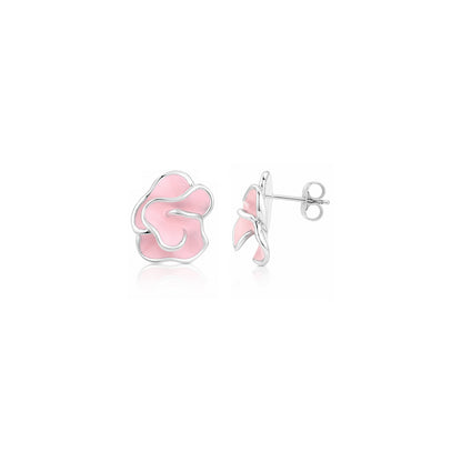 Rosy Blossom Grace 925 Sterling Silver Stud Earrings