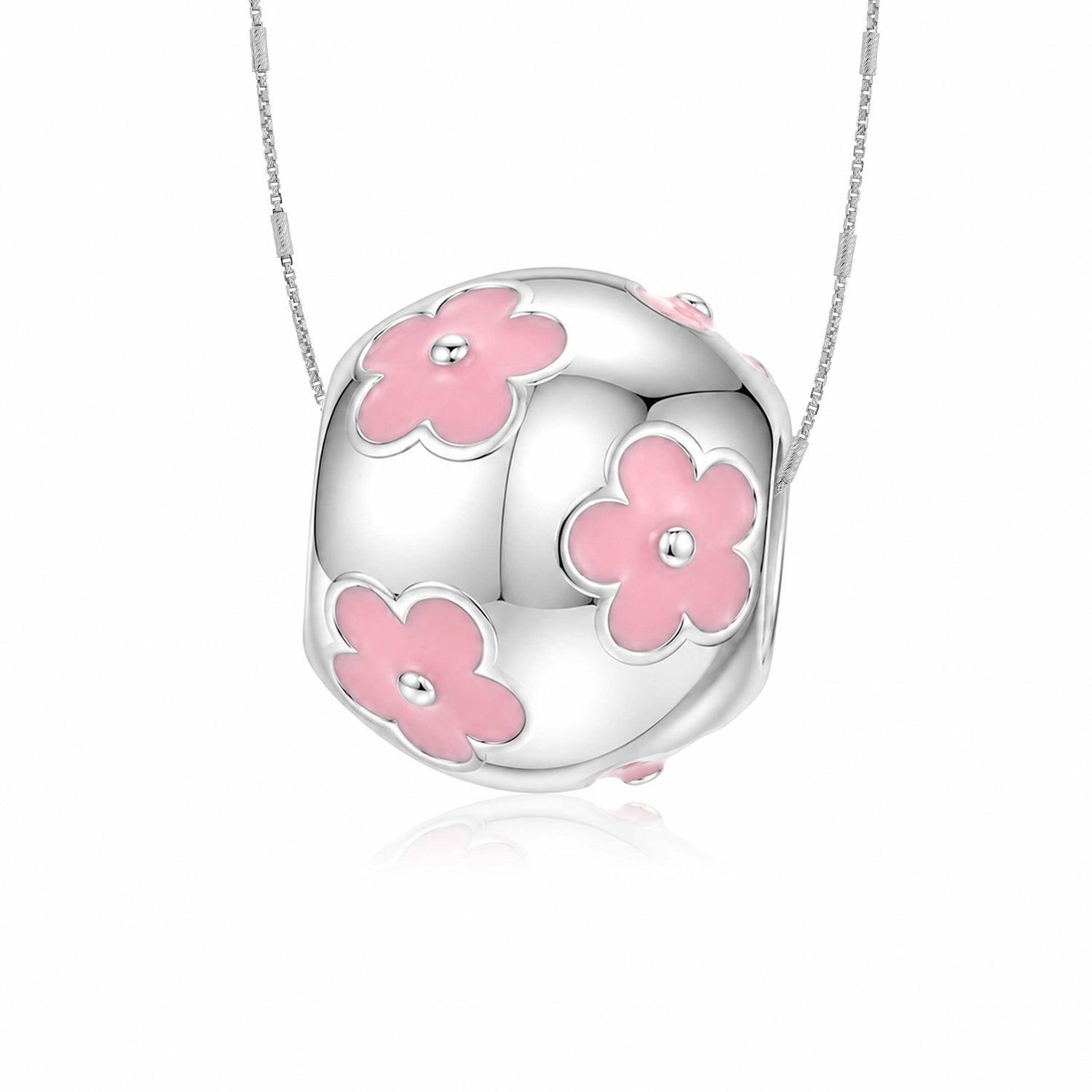 Rosy Clover 925 Sterling Silver Flower Pendant