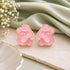 Rosy Floral Swirl 925 Sterling Silver Statement Earrings