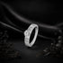 Round Cluster Pav Band Silver Ring