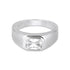 Round Solitaire Channel Set Silver Ring