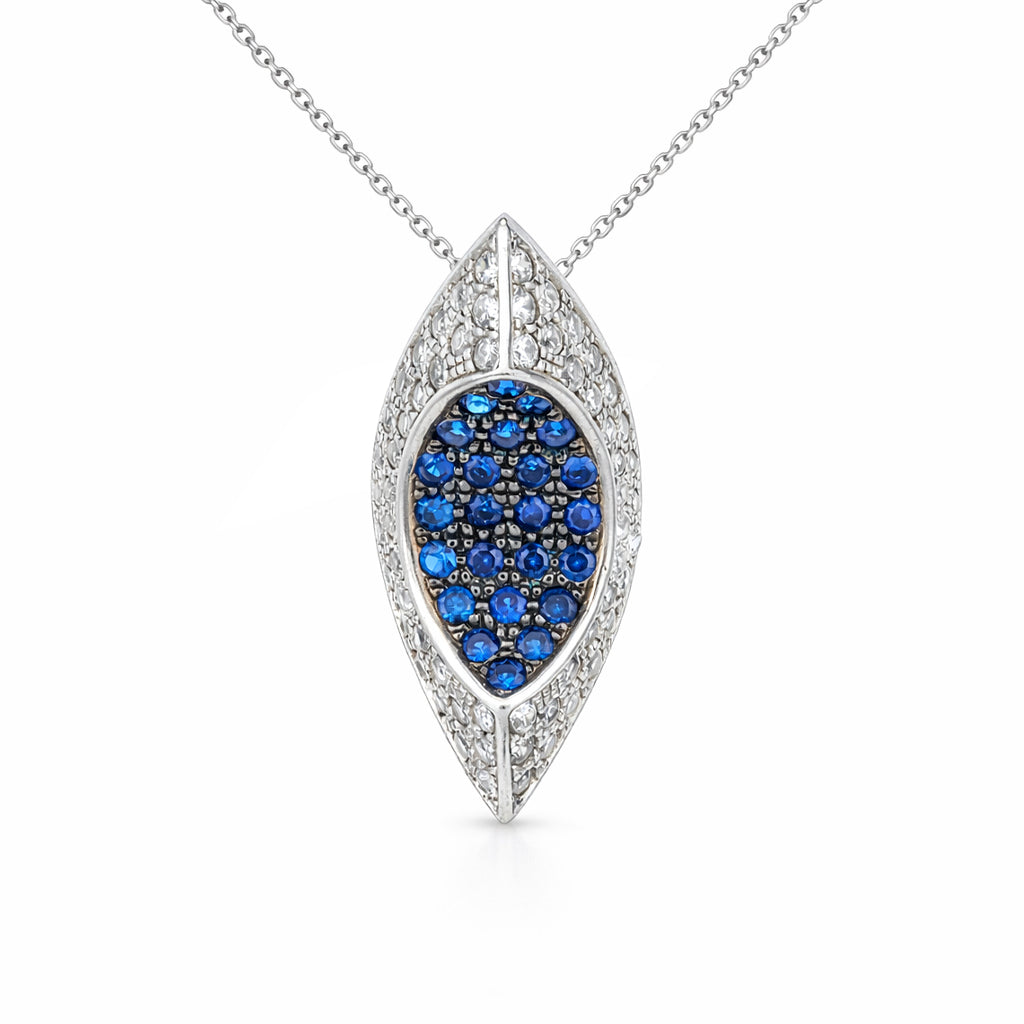 Royal Blue Marquise Sparkle 925 Sterling Silver Pendant