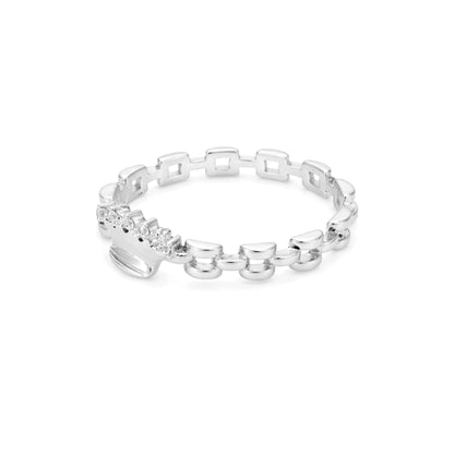 Royal Crown Link 925 Sterling Silver Ring for Women