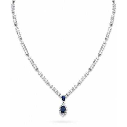 Royal Eclipse Blue Gem Silver Necklace