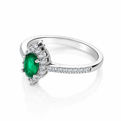 Royal Green Elegance 925 Sterling Silver Ring