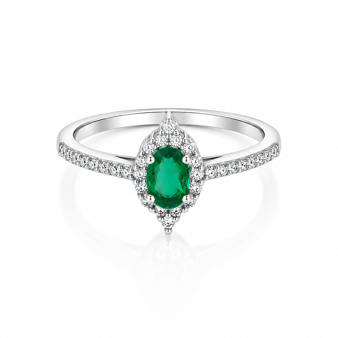Royal Green Elegance 925 Sterling Silver Ring