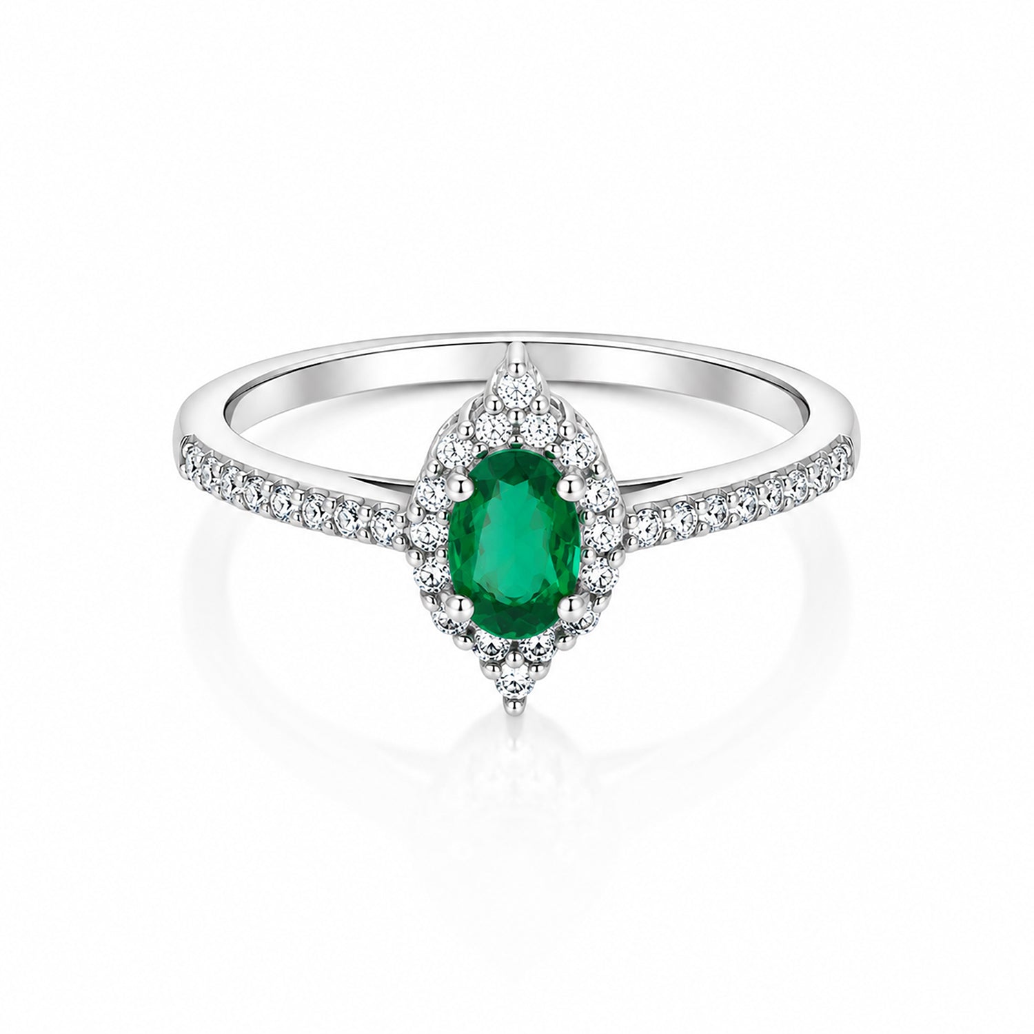 Royal Green Elegance 925 Sterling Silver Ring