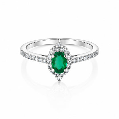 Royal Green Elegance 925 Sterling Silver Ring