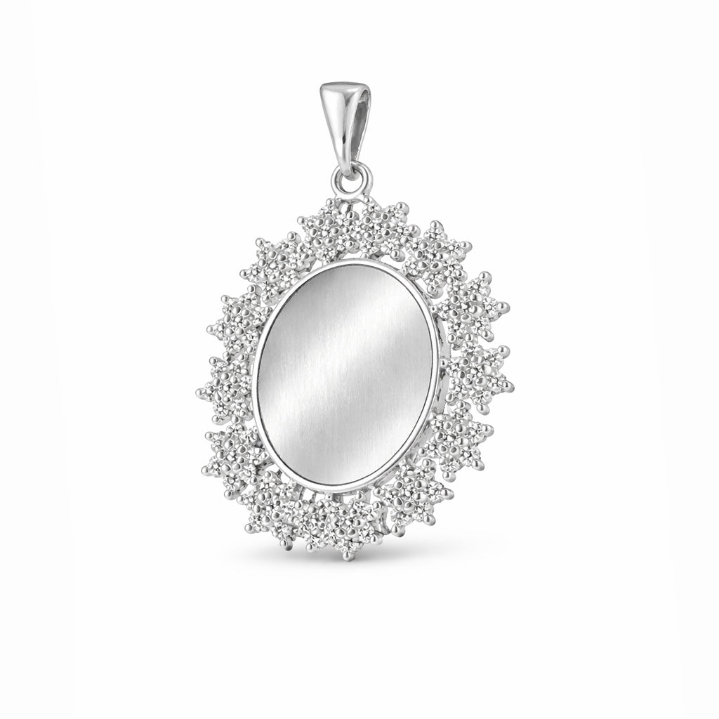 Royal Multiple Star Disc Frame 925 Sterling Silver Engraving Pendant for women