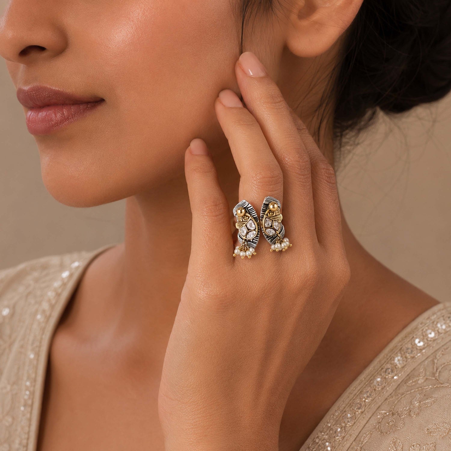 Royal Pearl 925 Sterling Silver Cocktail Ring