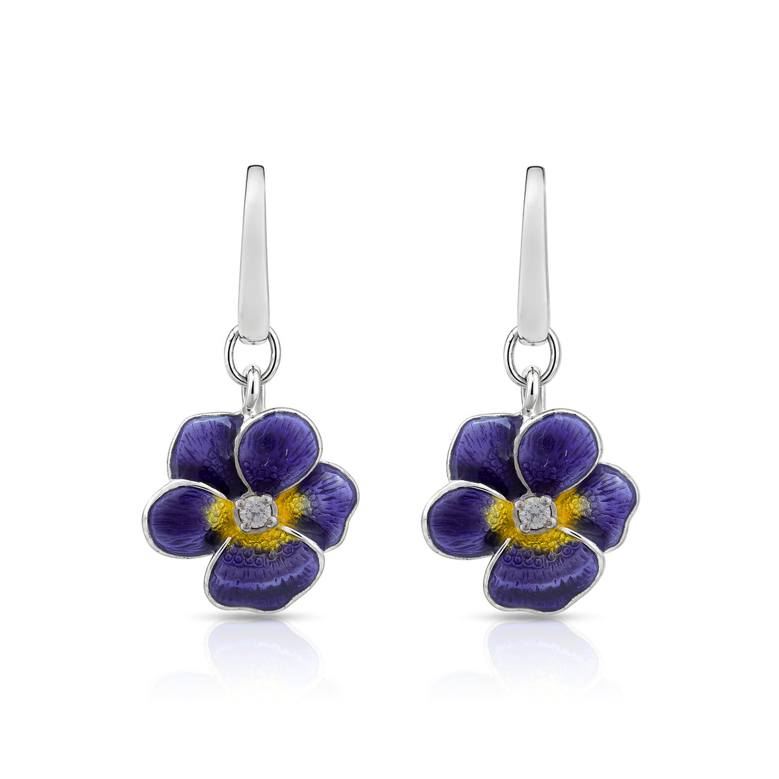 Royal Violet Pansy 925 Sterling Silver Earrings for Women