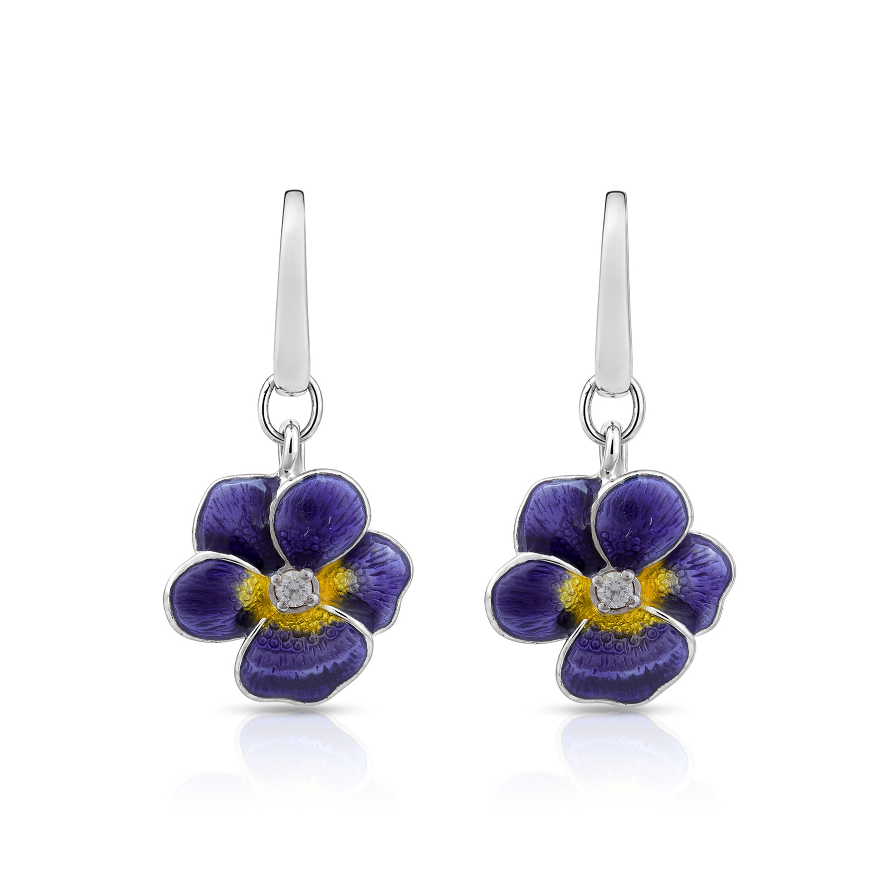 Royal Violet Pansy 925 Sterling Silver Earrings for Women