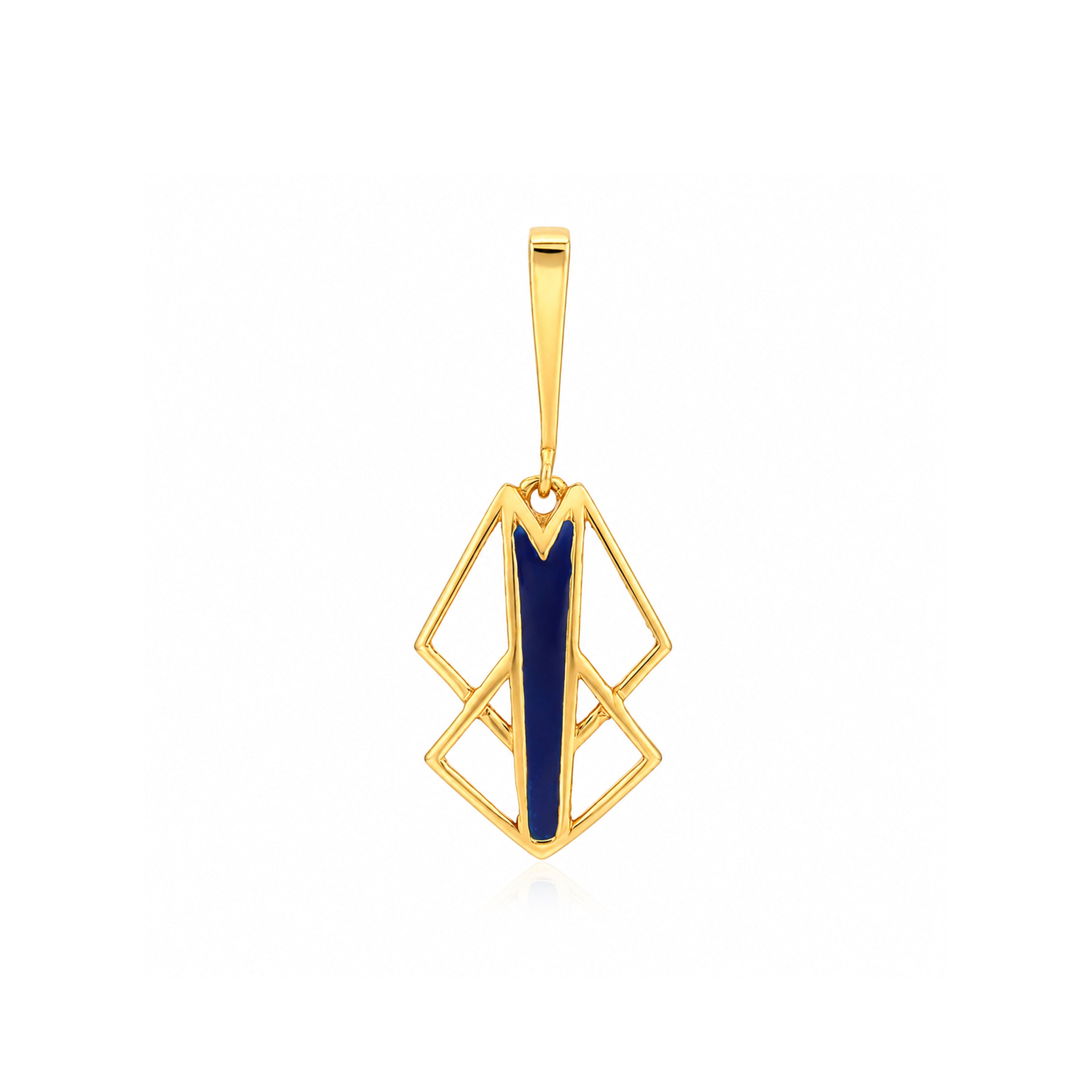 Royal Blue Geo 925 Sterling Silver Charm Pendant