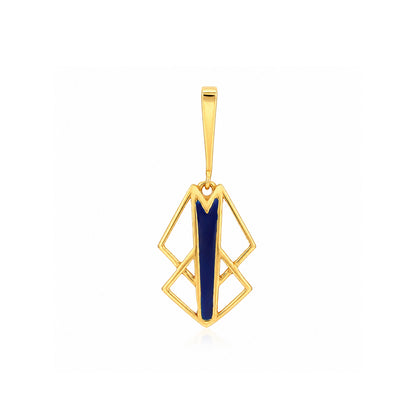 Royal Blue Geo 925 Sterling Silver Charm Pendant