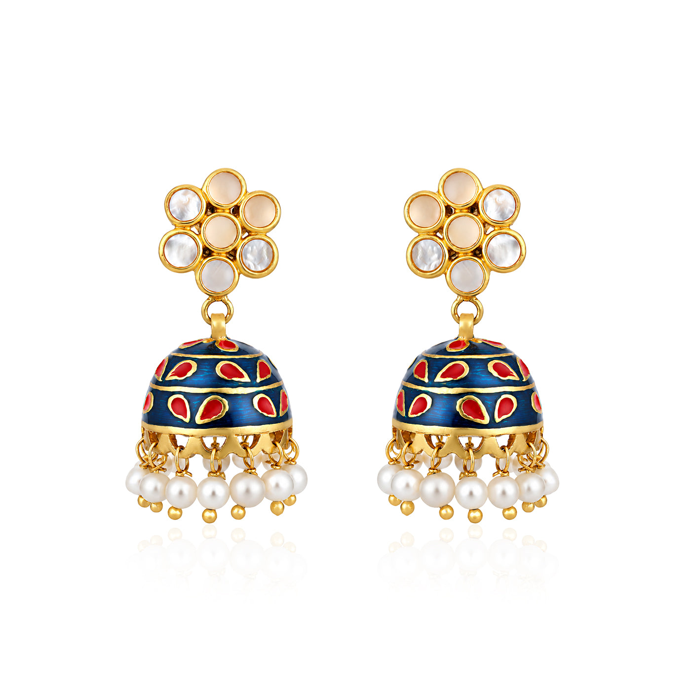 Royal Blue Jhumkas 925 Sterling Silver Designer Earrings