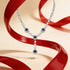 Royal Blue Cluster Stone Drop 925 Sterling Silver Necklace for Women
