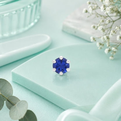 Royal Blue Gemstone Silver Nosepin