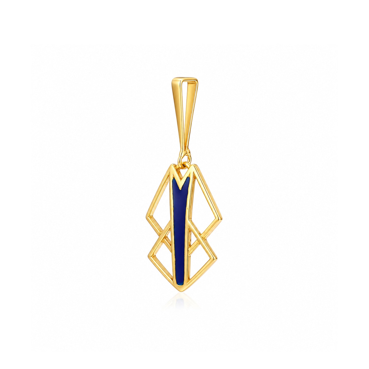 Royal Blue Geo 925 Sterling Silver Charm Pendant