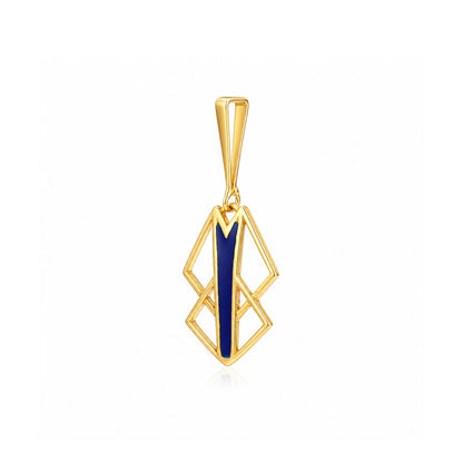 Royal Blue Geo 925 Sterling Silver Charm Pendant