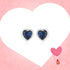 Royal Blue Heart Rhodium Plated 925 Studs