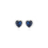 Royal Blue Heart Rhodium Plated 925 Studs