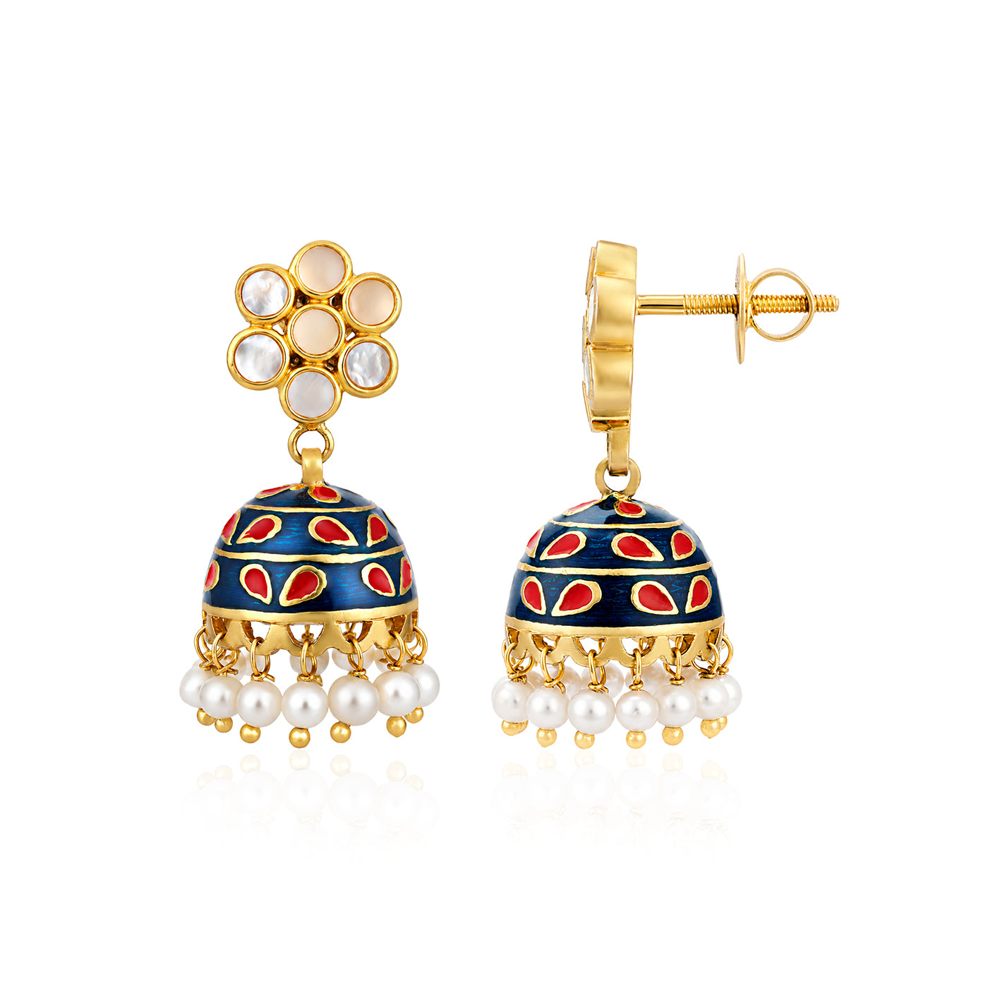 Royal Blue Jhumkas 925 Sterling Silver Designer Earrings
