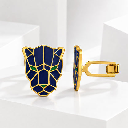 Royal Blue Leopard 925 Sterling Silver Coat Pin