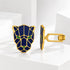 Royal Blue Leopard 925 Sterling Silver Coat Pin