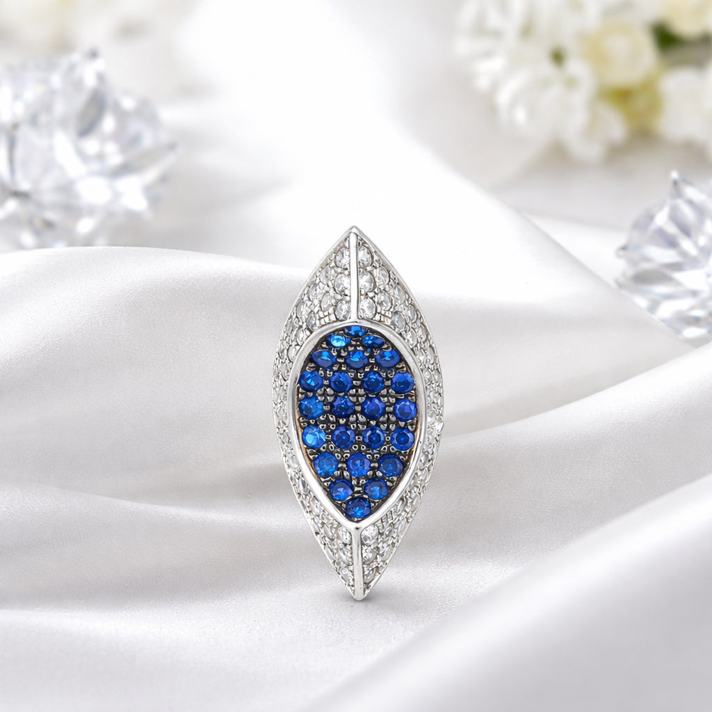 Royal Blue Marquise Sparkle 925 Sterling Silver Pendant