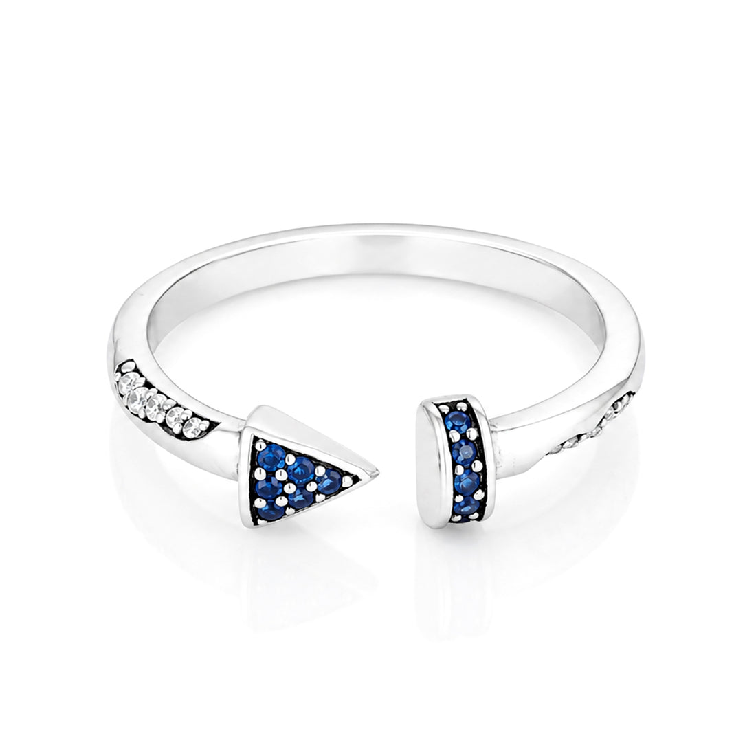 Royal Blue Pavé Arrow Radiance 925 Sterling Silver Ring for women