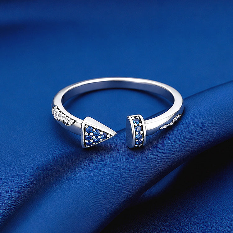 Royal Blue Pavé Arrow Radiance 925 Sterling Silver Ring for women