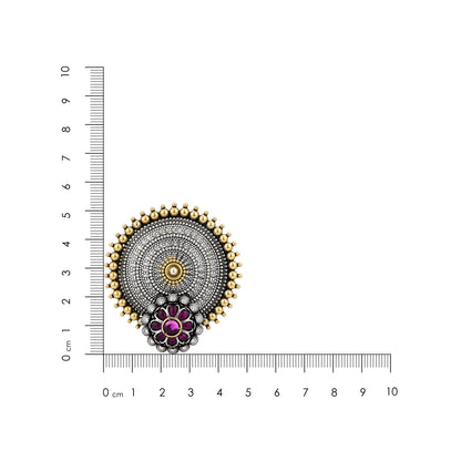 Royal Chakra 925 Sterling Silver Floral Statement Earrings