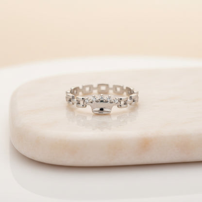 Royal Crown Link 925 Sterling Silver Ring for Women