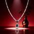 Royal Eclipse Blue Gem Silver Necklace