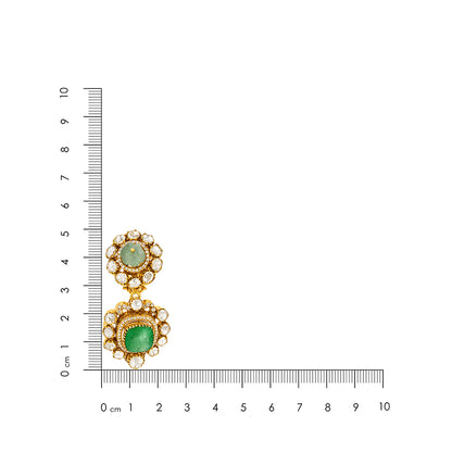 Royal Emerald &amp; Polki Dangler Earrings