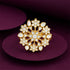 Royal Filigree Marguerite 24K Gold Plated White Enamel Cocktail Ring